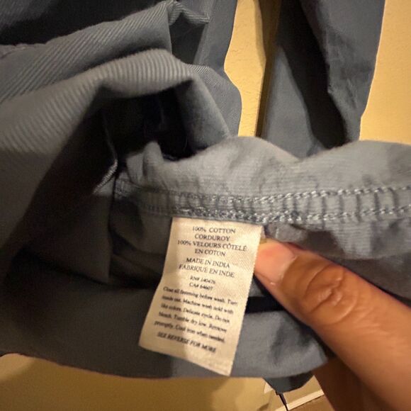 Faherty Fine Corduroy Button Up Shirt Mens Large Blue 100% Cotton Preppy - Picture 6 of 7